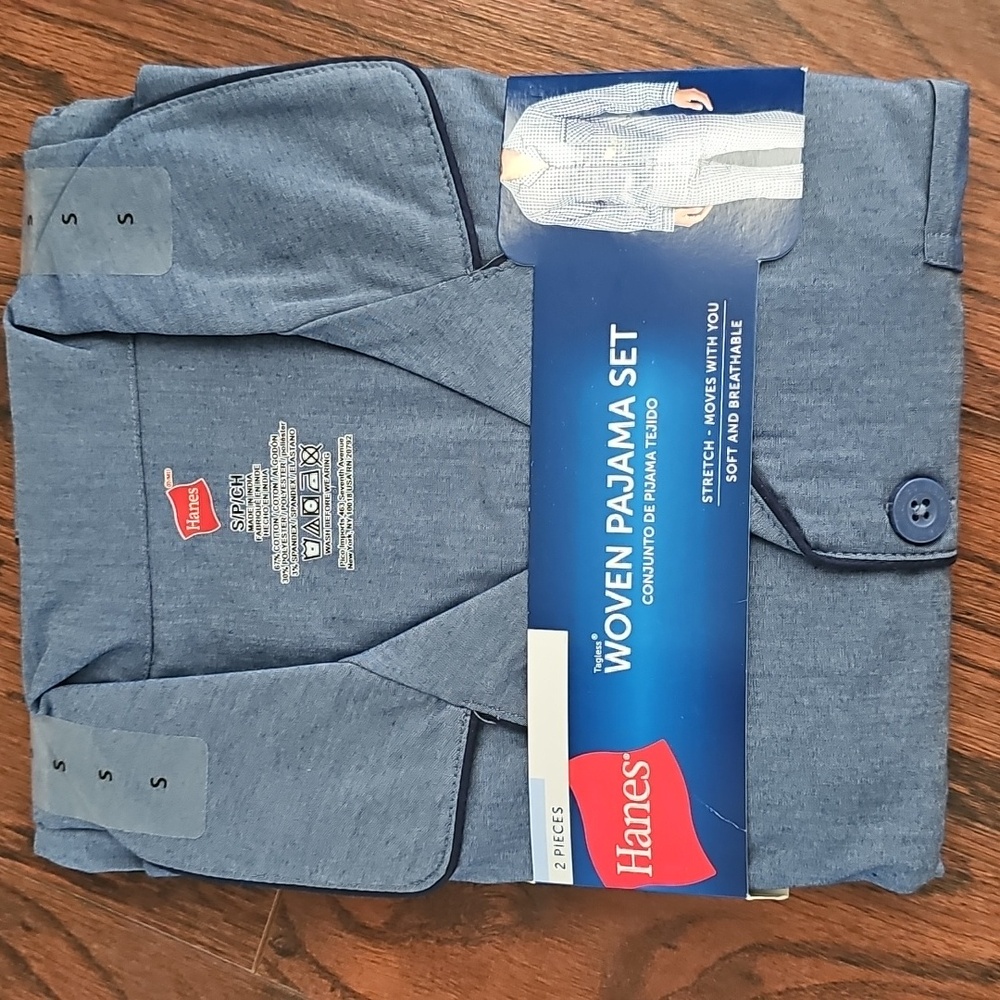 Hanes Blue Woven Pajama Set for Men